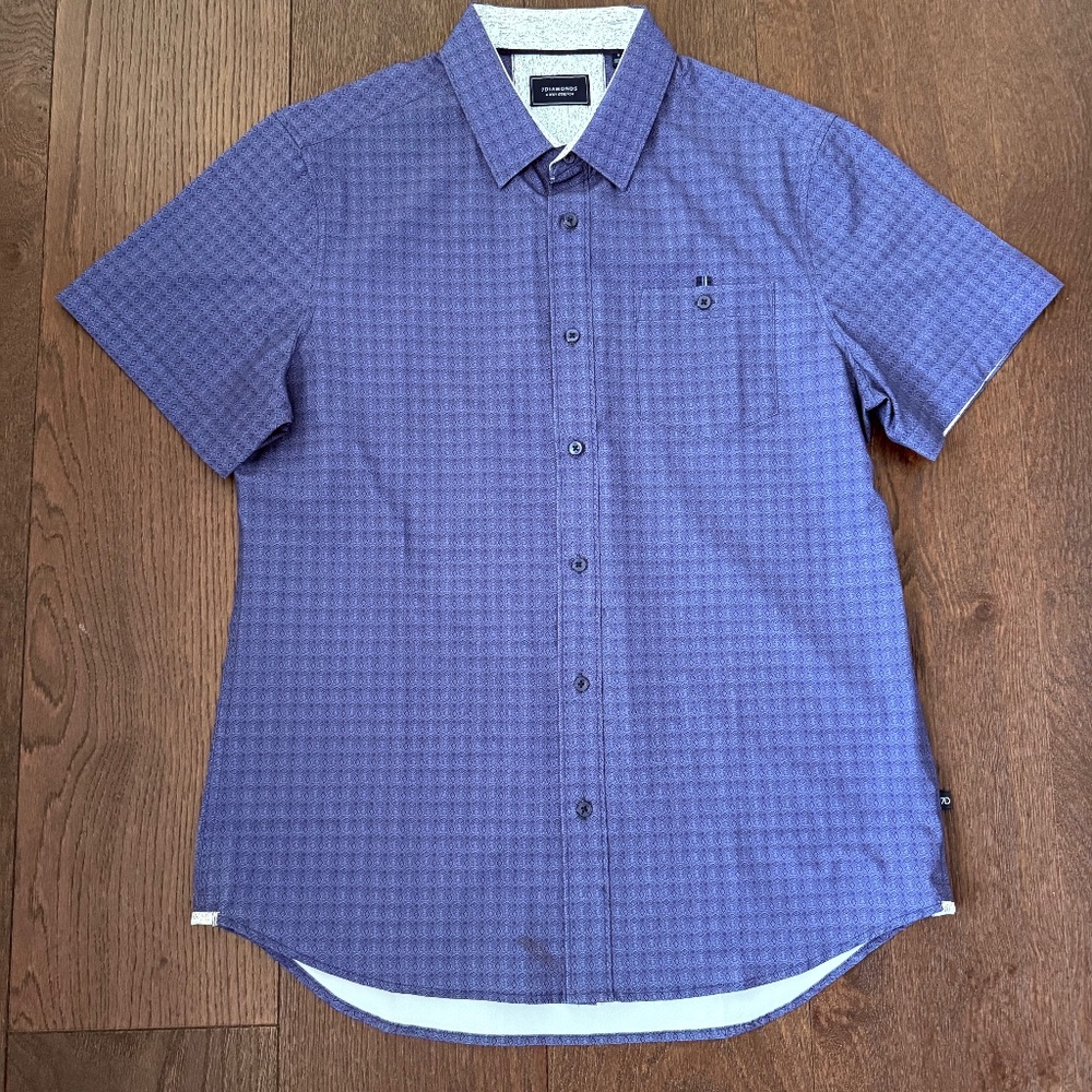 7 Diamonds 4-Way Stretch Short Sleeve Button-Down - Men’s Medium